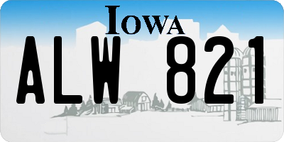 IA license plate ALW821