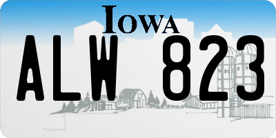 IA license plate ALW823