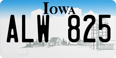IA license plate ALW825