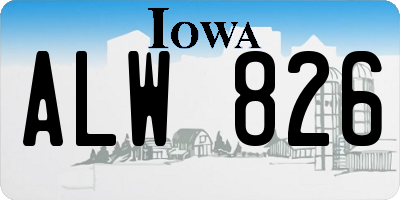 IA license plate ALW826
