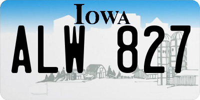 IA license plate ALW827