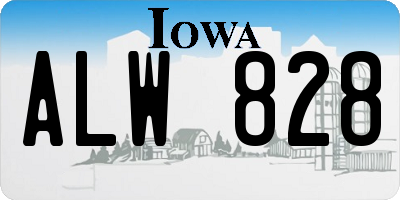 IA license plate ALW828