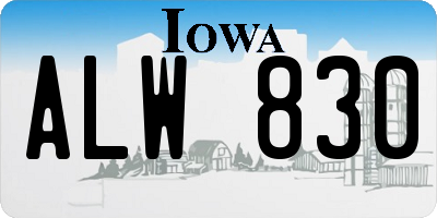 IA license plate ALW830