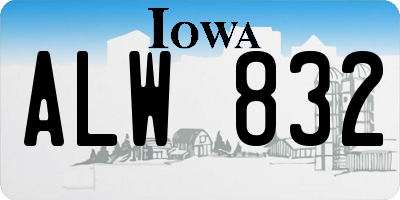 IA license plate ALW832