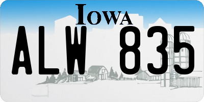 IA license plate ALW835