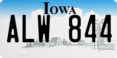 IA license plate ALW844