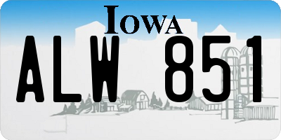 IA license plate ALW851