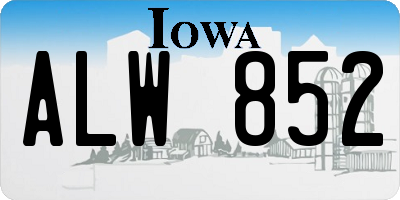 IA license plate ALW852