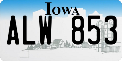 IA license plate ALW853
