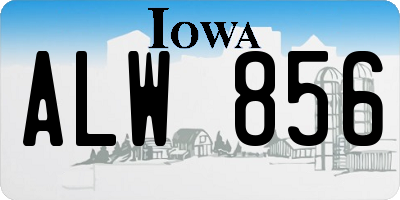 IA license plate ALW856