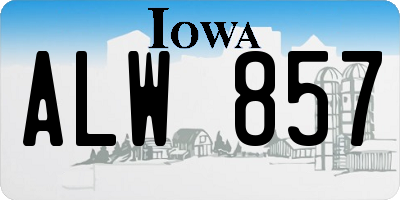 IA license plate ALW857