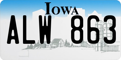 IA license plate ALW863