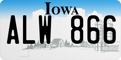 IA license plate ALW866