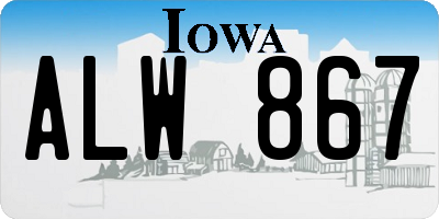 IA license plate ALW867
