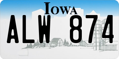 IA license plate ALW874