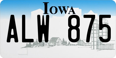 IA license plate ALW875