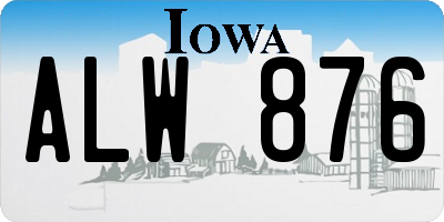IA license plate ALW876