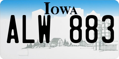 IA license plate ALW883