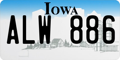 IA license plate ALW886