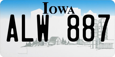 IA license plate ALW887