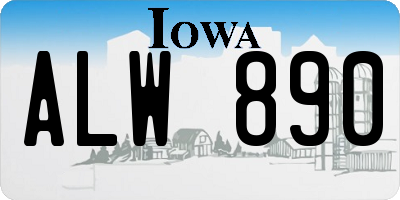 IA license plate ALW890