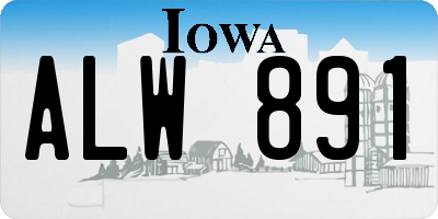 IA license plate ALW891