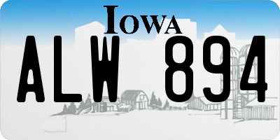 IA license plate ALW894