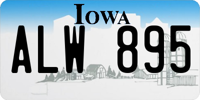 IA license plate ALW895