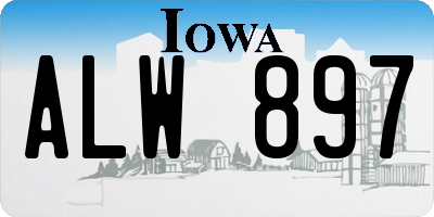 IA license plate ALW897