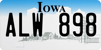 IA license plate ALW898