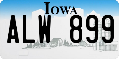 IA license plate ALW899