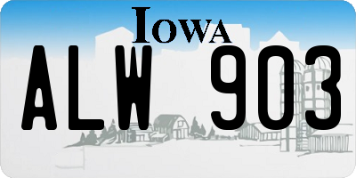 IA license plate ALW903