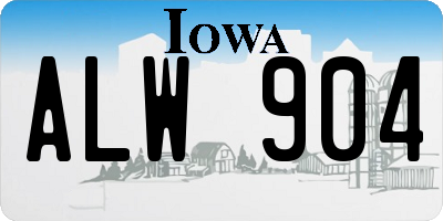 IA license plate ALW904