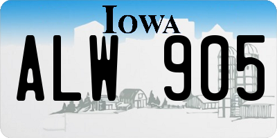 IA license plate ALW905