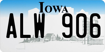 IA license plate ALW906