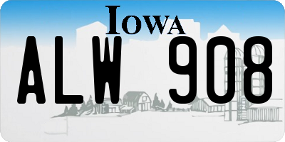 IA license plate ALW908