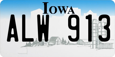 IA license plate ALW913