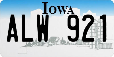 IA license plate ALW921