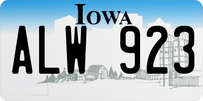 IA license plate ALW923