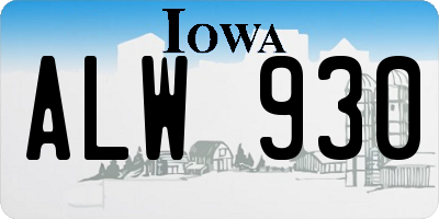 IA license plate ALW930