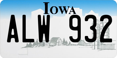 IA license plate ALW932