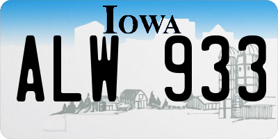 IA license plate ALW933
