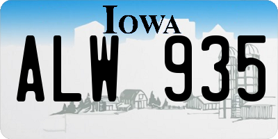 IA license plate ALW935