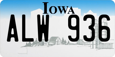 IA license plate ALW936