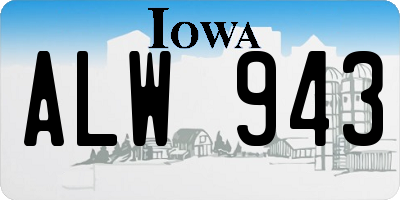 IA license plate ALW943
