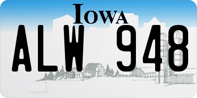 IA license plate ALW948
