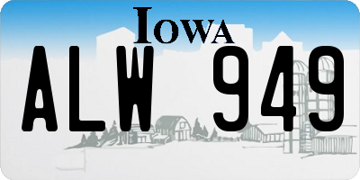 IA license plate ALW949
