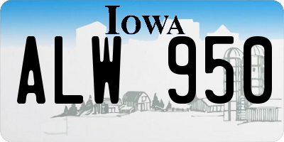 IA license plate ALW950