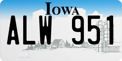 IA license plate ALW951