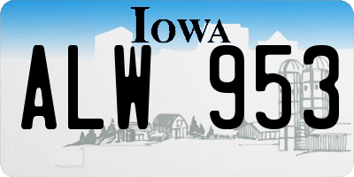 IA license plate ALW953